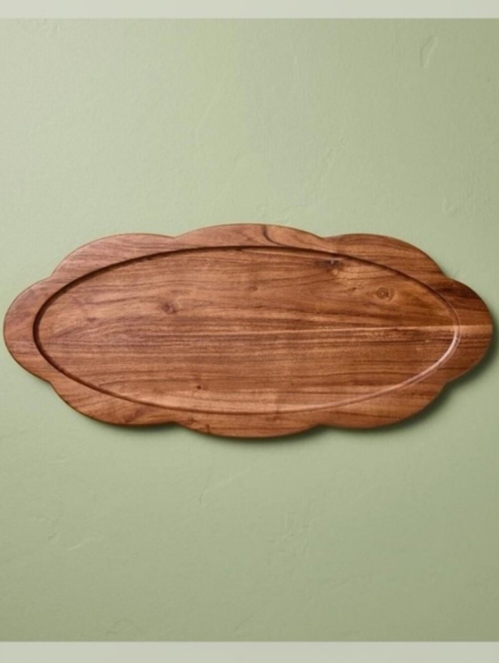 Hearth & Hand With Magnolia 18" Wooden Scalloped Tray